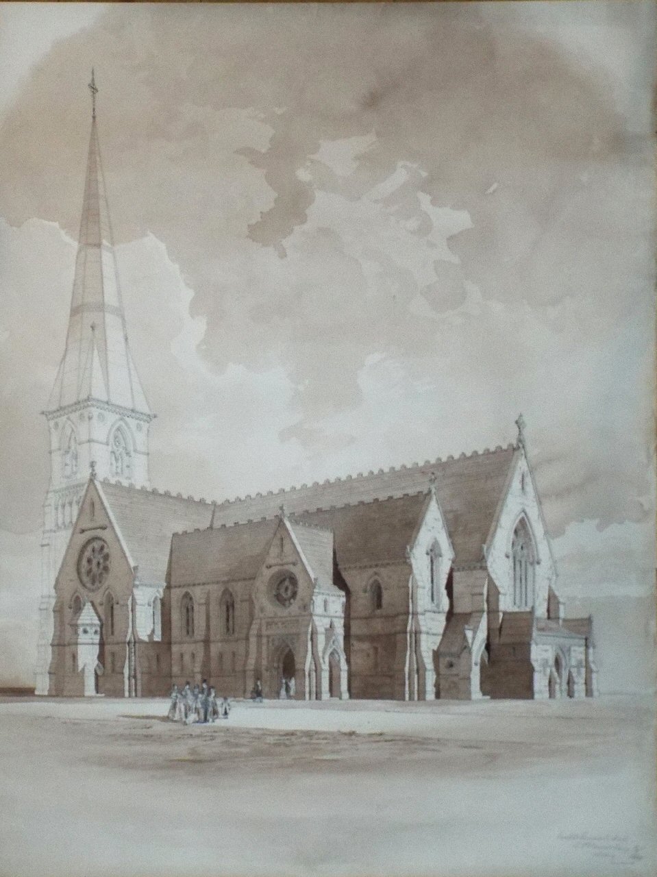 Watercolour - Design for a church by Joseph Peacock